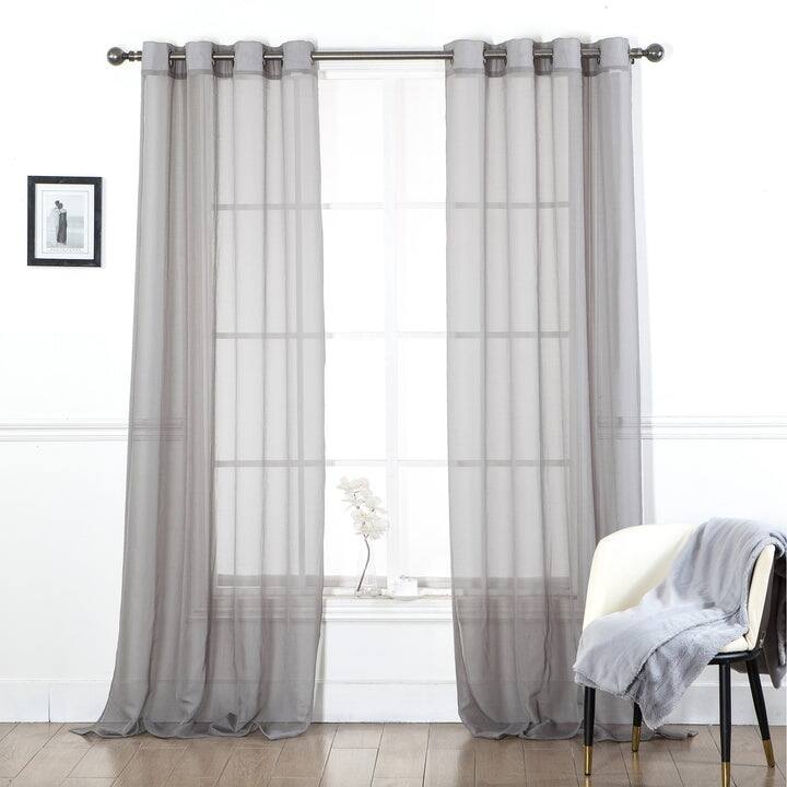 Manhattan Dolly Sheer Grommet Window Curtain Panel, 54x90 Inches - 54 x 90 Inches