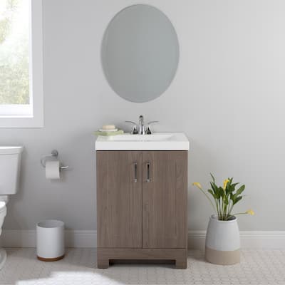 Callen 24" 2-Door Bathroom Vanity With White Sink Top