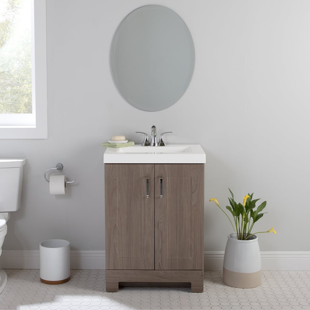 Callen 24" 2-Door Bathroom Vanity With White Sink Top