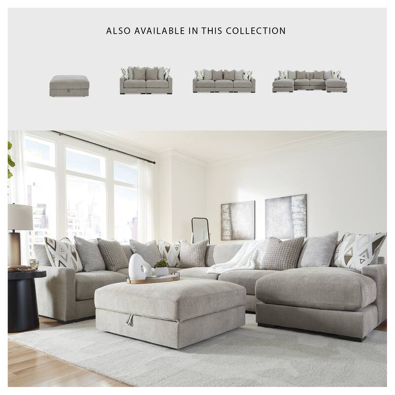 Signature Design by Ashley Aslan Court Gray 3-Piece Sofa Sectional - 109"W x 36"D x 42"H