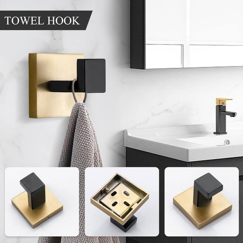 5-Piece Bathroom Stainless Steel Wall Mounted Towel Rack Set, 23.4 Inch Towel Rack