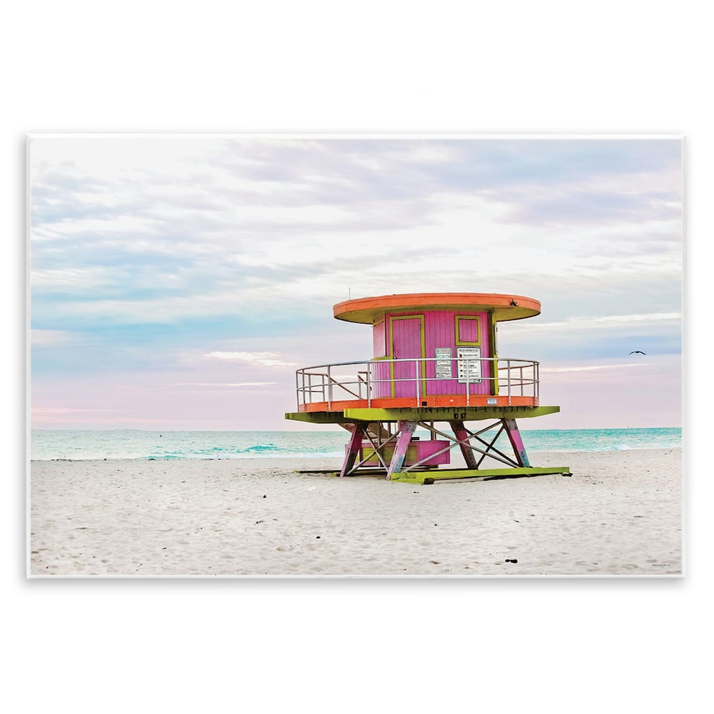 Stupell Lifeguard Hut with Pastel Sky Wall Plaque Art Design By Seven Trees Design