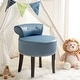 preview thumbnail 2 of 12, SAFAVIEH Georgia Teal Vanity Stool - 17.9" x 19" x 22.8"