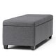 preview thumbnail 46 of 130, WYNDENHALL Franklin 48-in. Wide Contemporary Rectangular Storage Ottoman