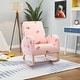 preview thumbnail 10 of 52, Nursery Rocking Chair High Back Accent Rocker for Living Room Pink