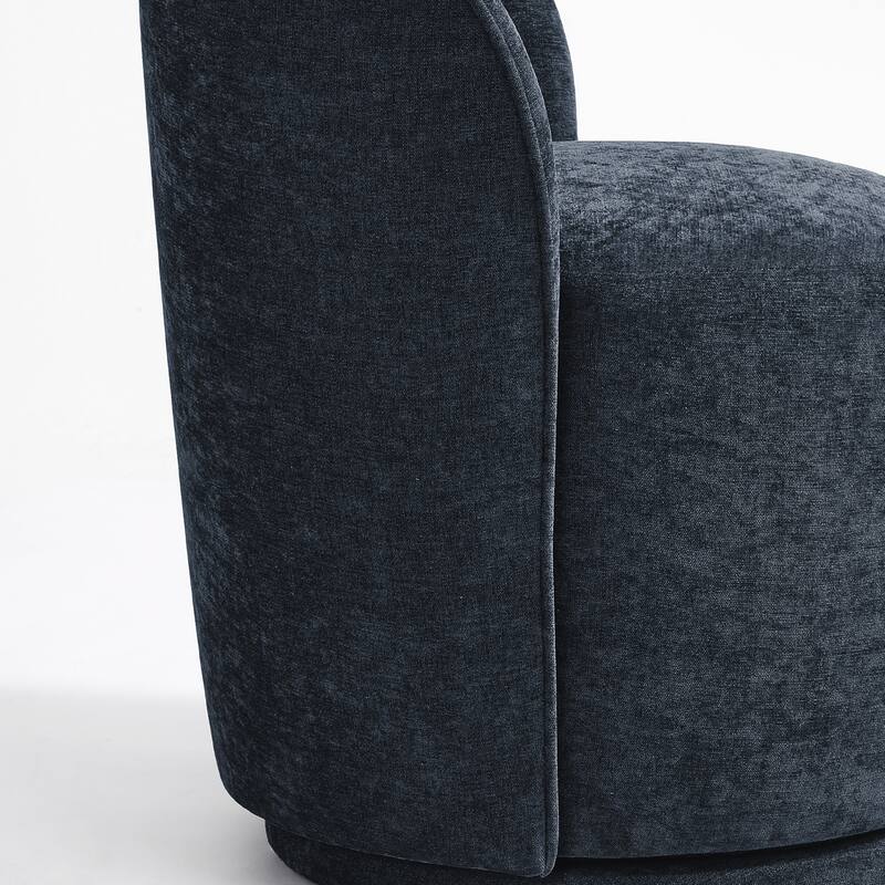 Upholstered Swivel Dining Chair Armless Barrel Chair