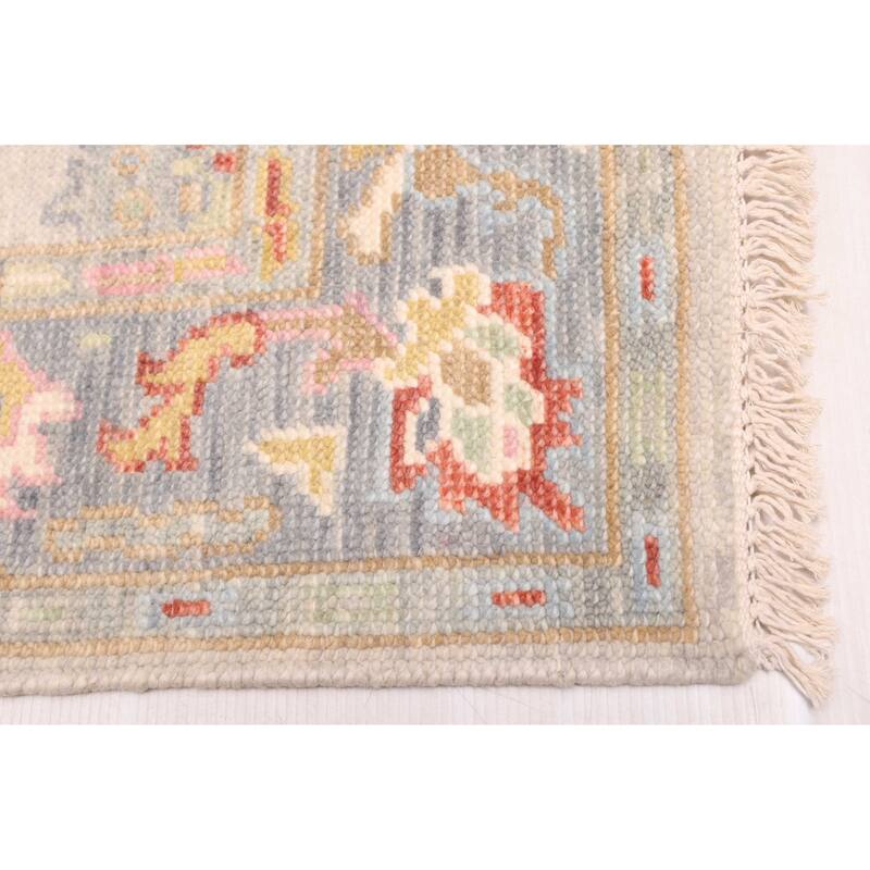 ECARPETGALLERY Hand-knotted Modern Oushak Light Grey Wool Rug - 3'6 x 5'6