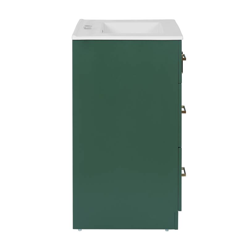 Sleek Vertical Stripe Bathroom Vanity Storage Cabinet with 2 Drawers