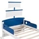 preview thumbnail 10 of 26, Twin Size Boat-Shaped Platform Bed with Trundle & Nightstands