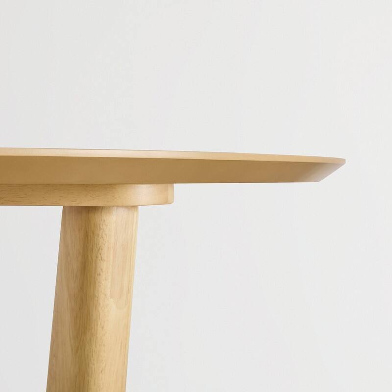 Spruce & Spring 47-Inch Modern Round Wood Dining Table with Cross-Leg Base