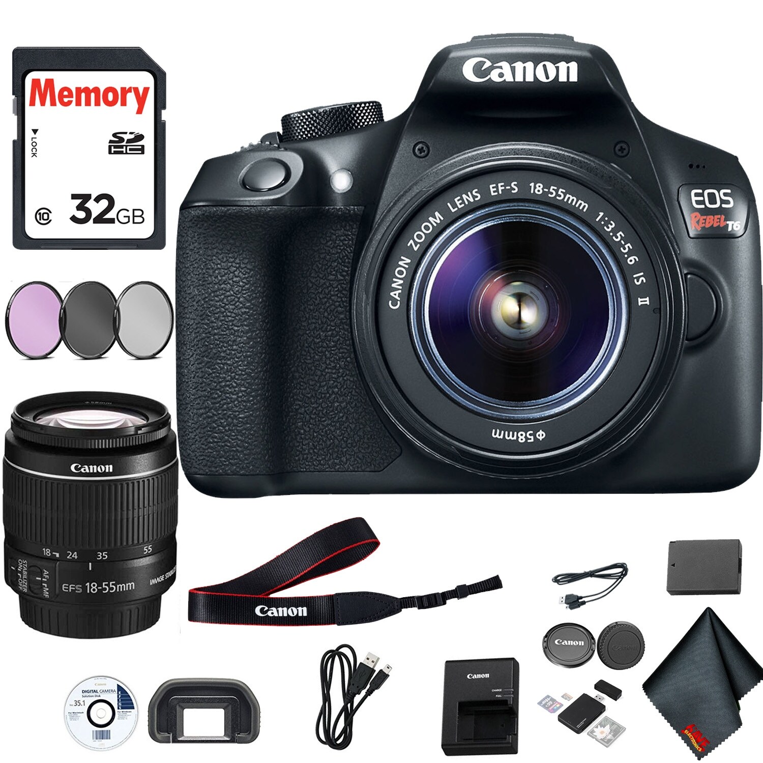 Shop Canon Rebel T6 Camera 18 55mm Starter Kit Overstock