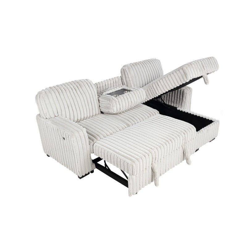 Best Quality Furniture 2-Piece Corduroy Sectional