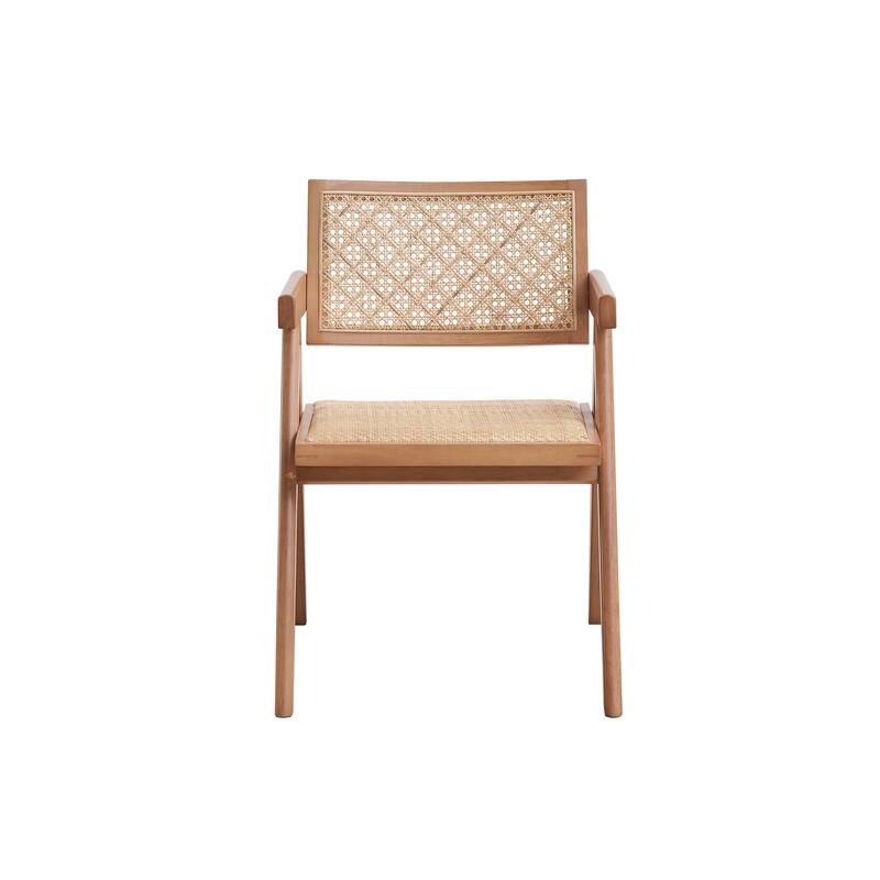 Velentina Rattan & Natural Finish Arm Chair (Excluding the table)