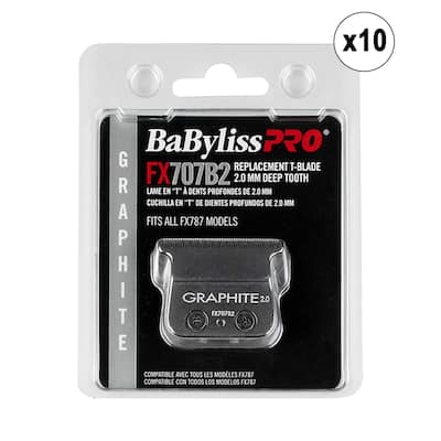 10x BaByliss PRO Deep Tooth Graphite Replacement Blade BB-FX707B2