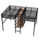 preview thumbnail 10 of 11, Natural Wood Twin Over Twin Loft Bed with Double Desk Wardrobe Shelves Power Outlet