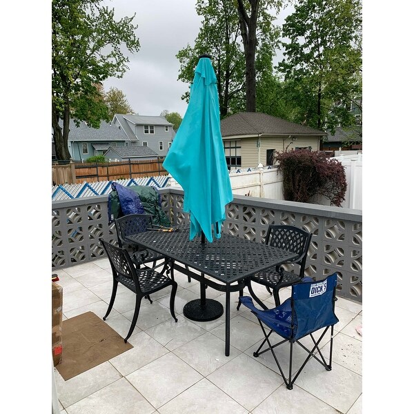 Shop Black Friday Deals On Rectangular Solar Powered Led Lighted Patio Umbrella 10 X 6 5 By Trademark Innovations Overstock 18160974