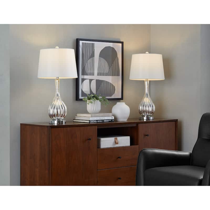 Jenny 27.25" Crackle Glass Table Lamp (Set of 2)