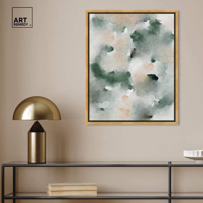 Art Remedy Smoky And Blush Shadows Framed Watercolor Boho Abstracts