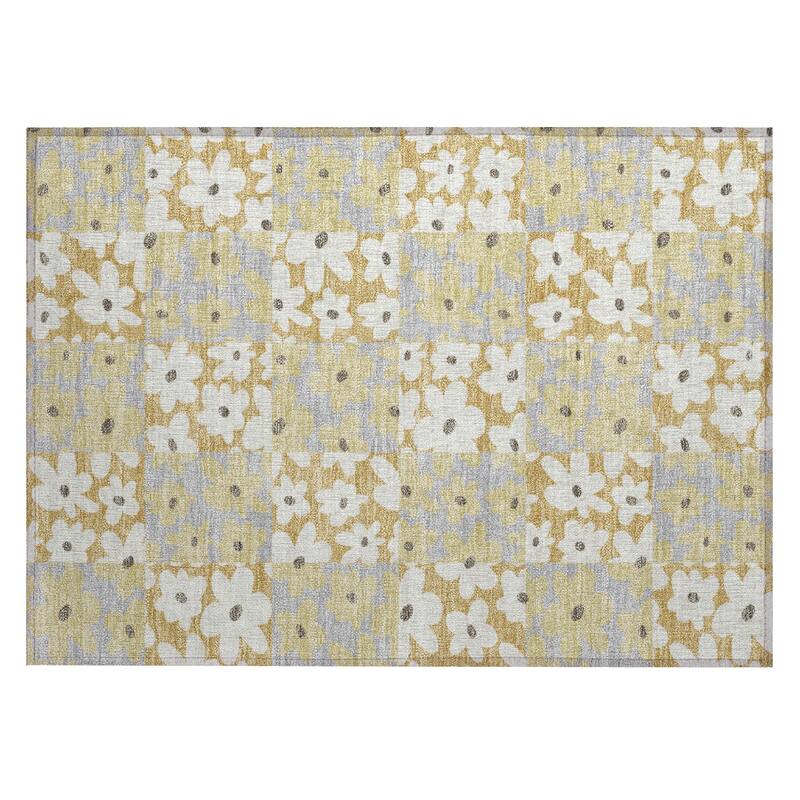 Machine Washable Indoor/ Outdoor Floral Krissy Chantille Rug