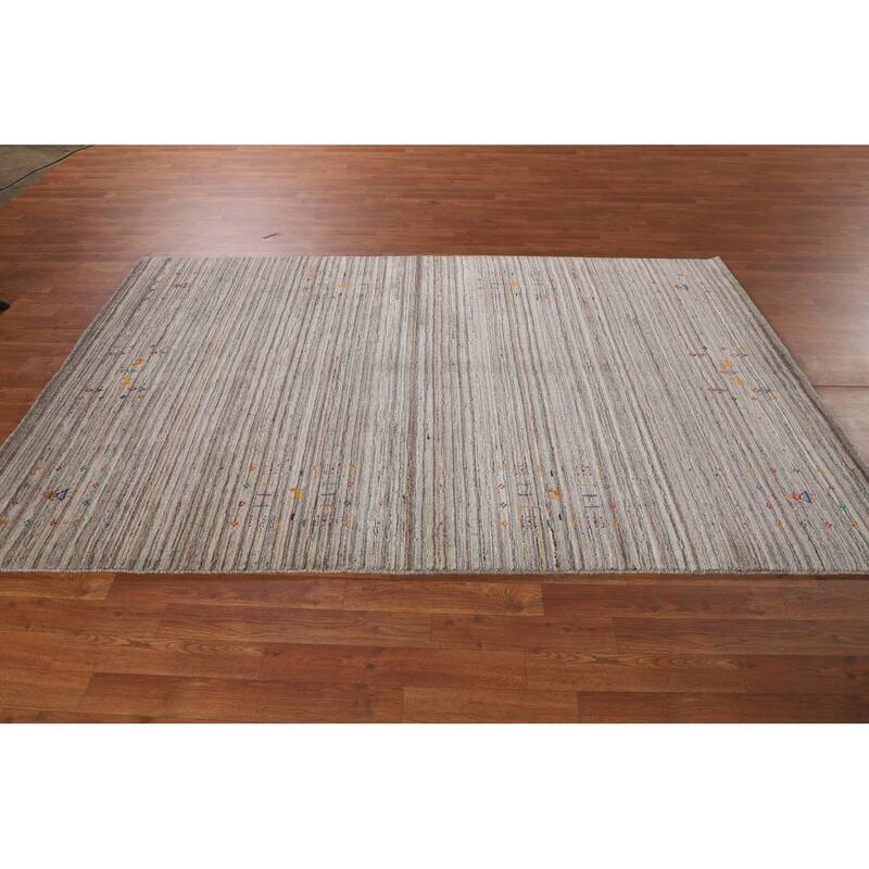 Gabbeh Oriental Area Rug Handmade Wool Carpet - 5'0" X 7'11"