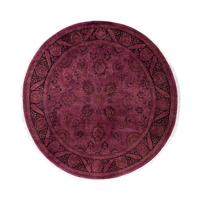Overdyed One-of-a-Kind Hand-Knotted Area Rug - Pink - 6' 1" x 6' 1"