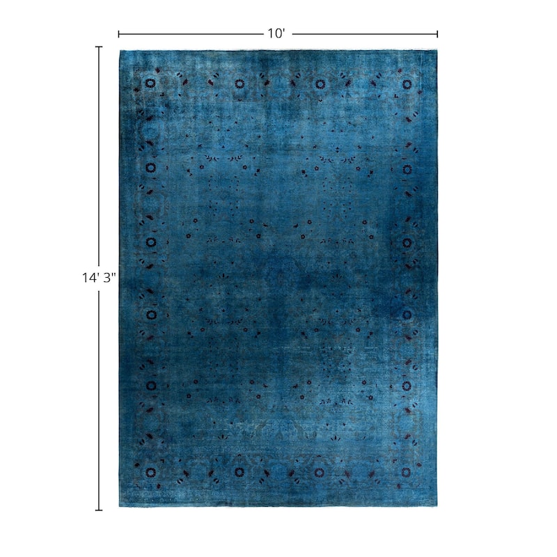 Fine Vibrance One-of-a-Kind Hand-Knotted Area Rug - Gray, 10' 0" x 14' 3" - 10' 0" x 14' 3"