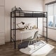 preview thumbnail 7 of 7, Twin Size Space-saving Metal Loft Bed with Full-Length Guardrail and 2 Ladders-Black - Black