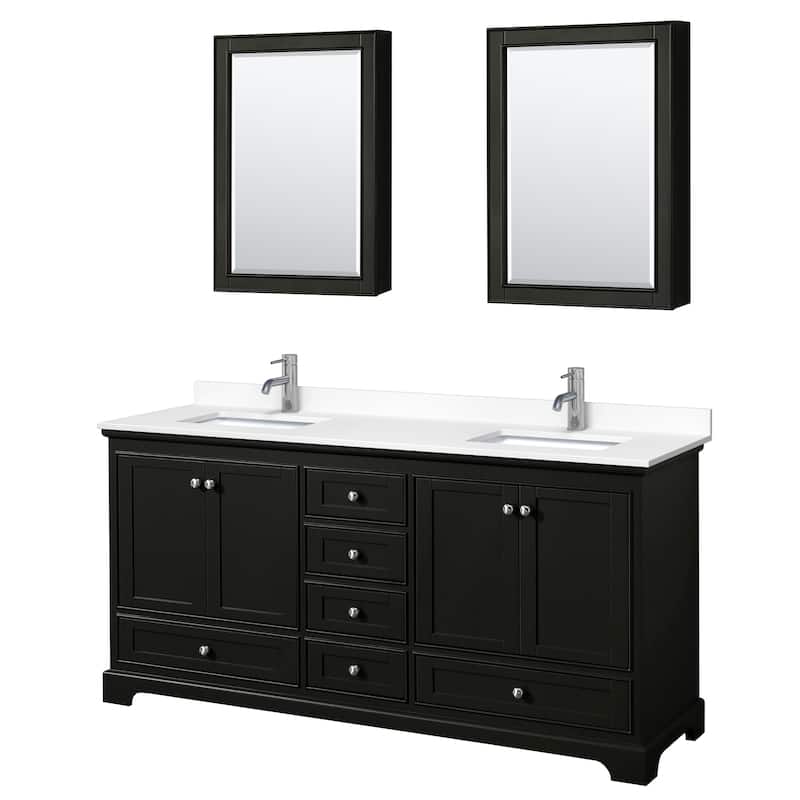Deborah 72-inch Double Vanity, Cultured Marble Top, Medicine Cabinets