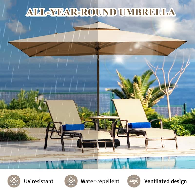 9'x 11' Rectangle Cantilever Umbrella with Center Pole, (Base Not Included)