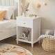 preview thumbnail 2 of 18, Spacious Kids Nightstand with Drawer and Shelf,White