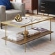 preview thumbnail 1 of 13, Nathan James Asher Mid-Century Coffee Table Glass Top Oak Shelf