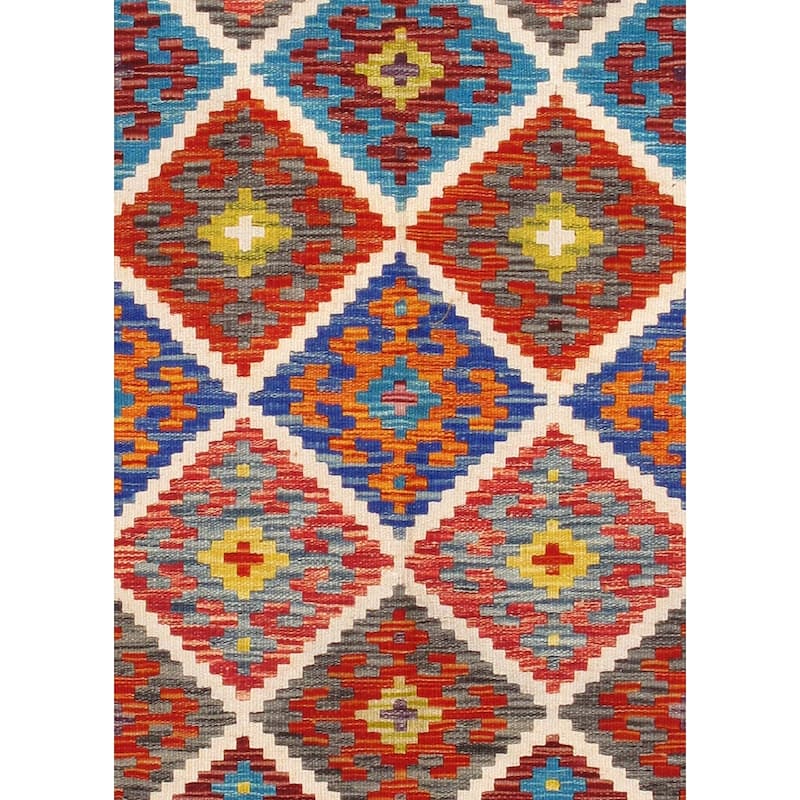 Pasargad Home Kilim Reversible Wool Multicolor Area Rug - 3' 5'' X 6'11''