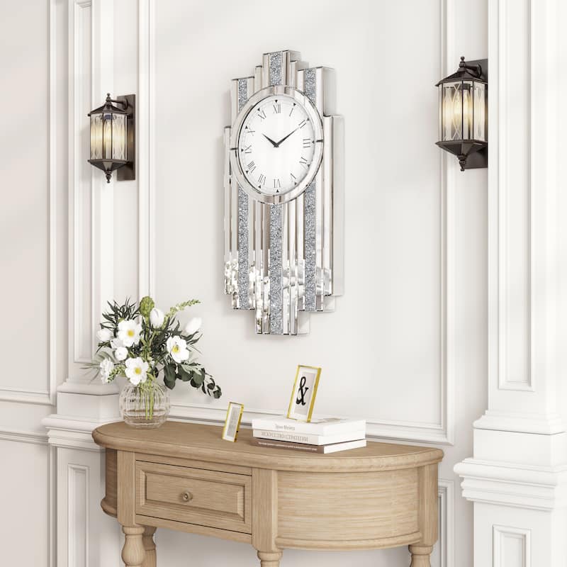 Diamond Crystal Wall Clock - Mirrored