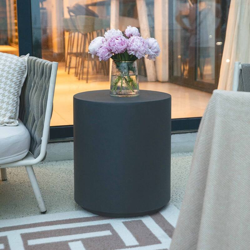 Elementi Outdoor Side Table Accent Table Coffee Table Concrete - 17.7 x 17 Inches