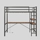 preview thumbnail 4 of 7, Twin Size Loft Bed with L Shaped Desk and Shelves,Charging Station
