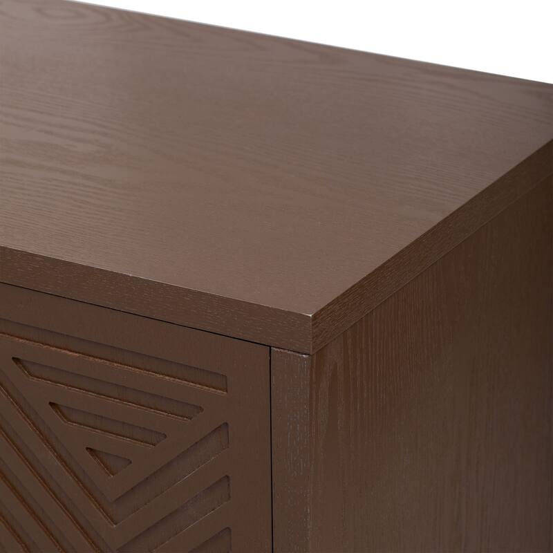 Rectangular Sideboard Entryway Cabinet with Adjustable Shelves & Metal Leg, Buffet Cabinet Console Table for Kitchen Living Room