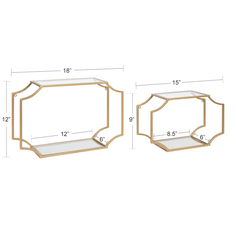 Kate and Laurel Ciel Scalloped Metal Wall Shelf (Set of 2)