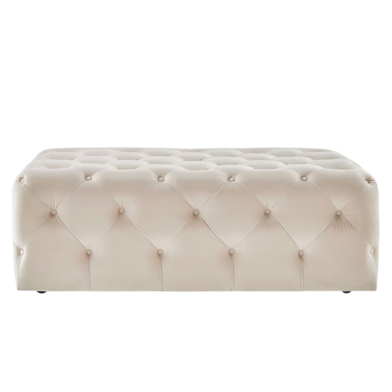 Knightsbridge Rectangular Tufted Ottoman with Casters by iNSPIRE Q Artisan