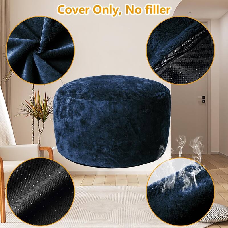 Storage Bean Bag Chair Cover (No Filler) for Kids and Adults, Soft Stuffable Bean Bag for Organizing Children Plush Toys