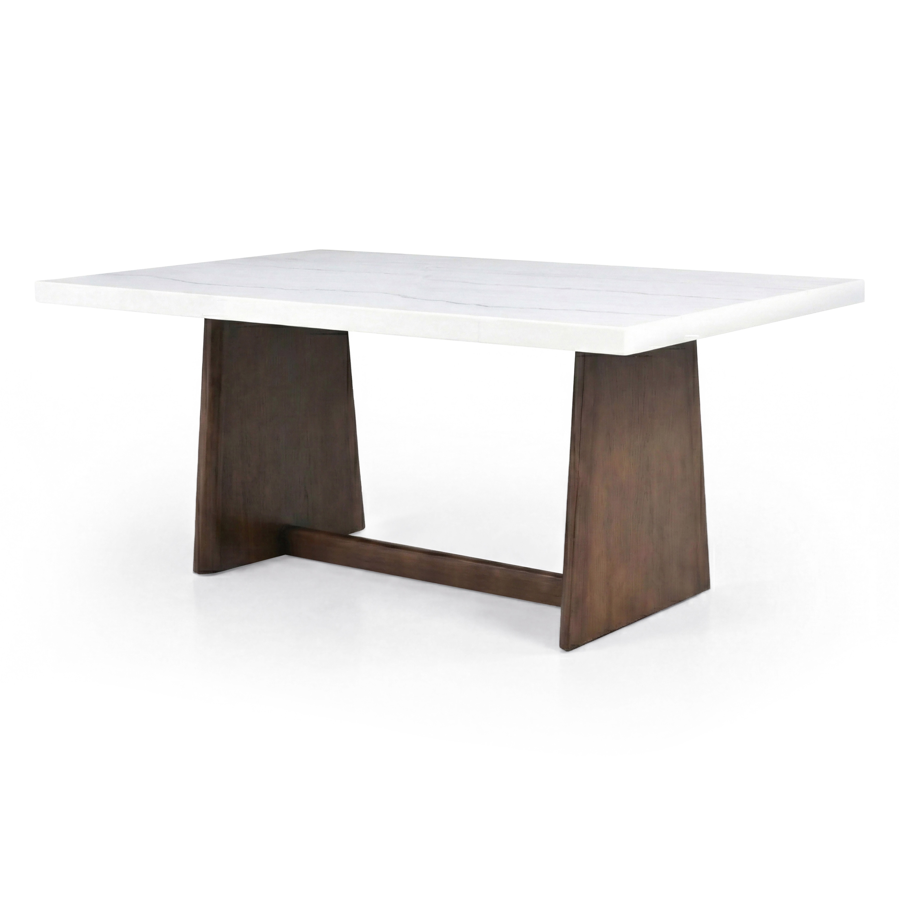 Furniture of America Wayley Modern Solid Wood Genuine Marble Top Dining Table