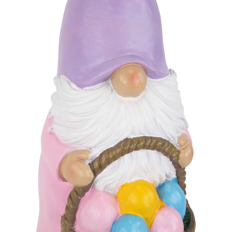 Easter Bunny Gnome with Egg Basket Figurine - 11.5"
