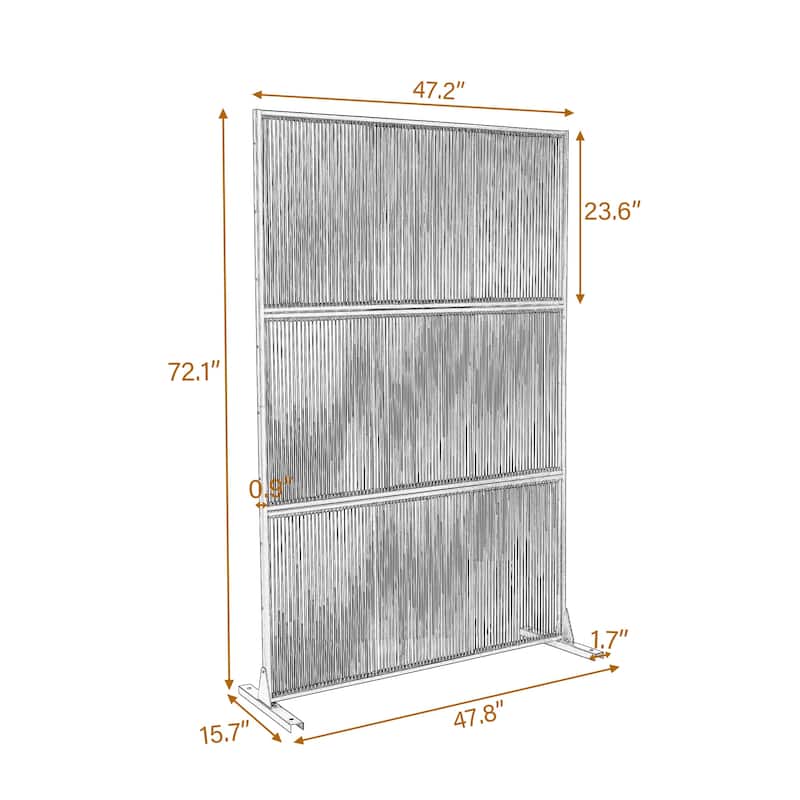 Outdoor Privacy Screen with Stand for Patio Garden Metal Fence