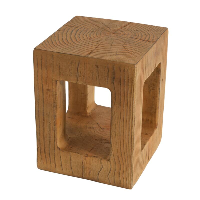 Christopher Knight Home Thespis Patio MGO and Fiberglass Wood Look Side Table - Light Brown