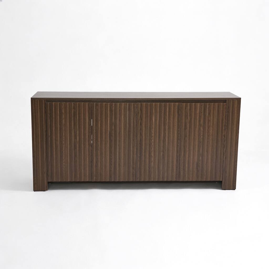 Symmetrical Flush Four-door Wood Sideboard Cabinet