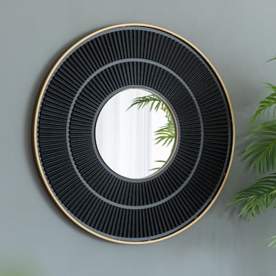 Artistic Style Round Mirror for Living Room