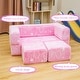 preview thumbnail 18 of 30, Grondin Kids Modular Loveseat with Ottoman, Convertible Sofa Bed with Sherpa Upholstered and Density Sponge Padding
