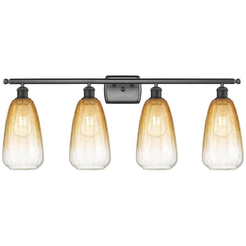 Innovations Lighting Endless Possibilities Ballston - Brookhaven Almond - 4 Light 36" Bath Vanity Light - Oil Rubbed Bronze/Amber