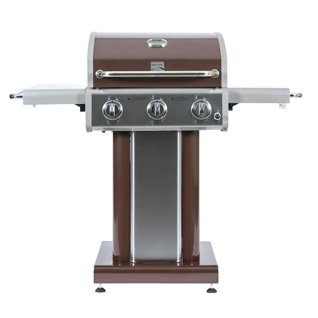 Kenmore 3 Burner Pedestal Grill with Foldable Side Shelves - product size:1298*613*1145mm,
