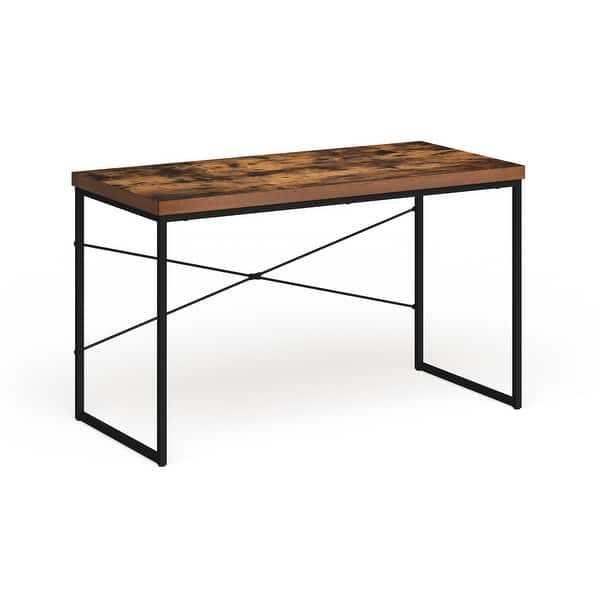 slide 2 of 14, Carbon Loft Kehlmann Black Metal and Wood Desk Weathered Oak