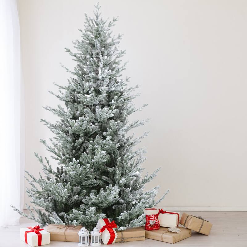 6.5' Flocked Little River Fir Artificial Christmas Tree - Unlit